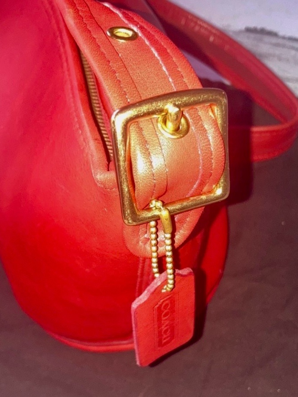 Coach Red Leather Crossbody Maggie (#9019) Bag - Picture 12 of 14